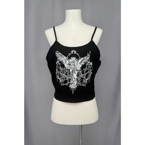 SWIXXZ Maggie Lindermann Angel Tank Top XL Black Cropped Cami Grunge Goth